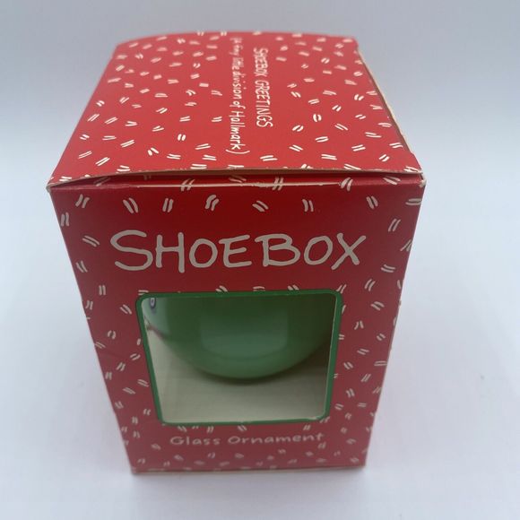 Hallmark Shoe Box Ornament Let It Snow Glass Ball Christmas 1992 RARE In Box - Picture 3 of 10
